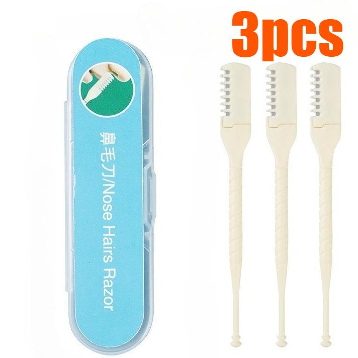 1/2/3pcs Portable Manual Nose Hair Trimmer Double-Head Nose Hair Shaver 360 Rotating Nasal Clippers Safety Nostril Removal Tool