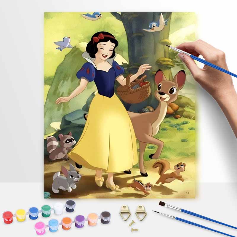 Disney Oil Painting Painting Art Snow White's Forest Friends Cultivating Interest Hobby Gifts Home Decoration