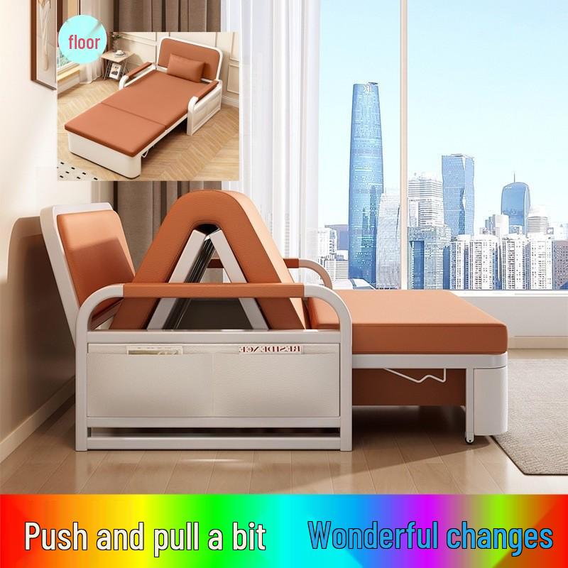 Compact Multifunctional Folding Sofa Bed with Storage and Scratch-Resistant Leather for Small Apartments