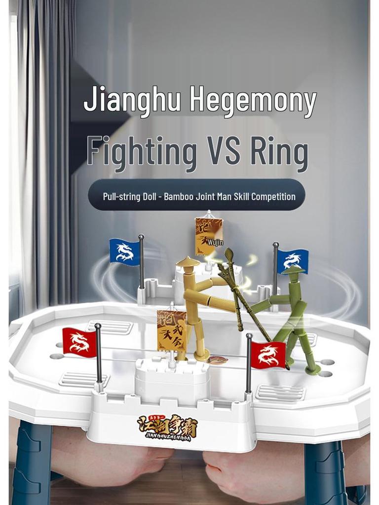 Bamboo Joint Figurine DIY Kit: Two-Player Educational Battle Game with PK Table