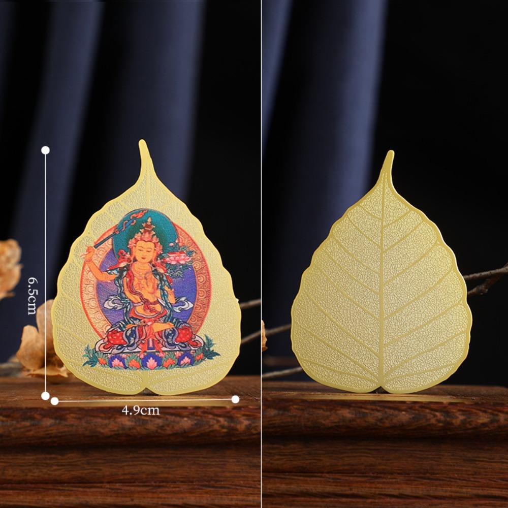 Chinese Feng Shui Copper Bodhi Leaf Twelve Zodiac Characters Sakyamuni Eight Guardian Gods Yellow God of Wealth Tara Guanyin