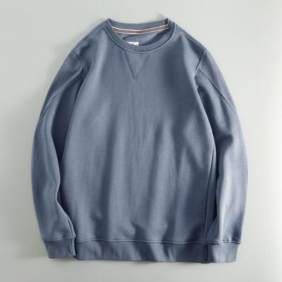 Japanese-Style Spring and Autumn Men's Loose Fit Washed Pure Cotton Terry Cloth Sports Casual Pullover Sweatshirt, Clearance Trendy Brand Top for Men