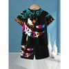 Summer Children's Set Features 3D Printing, Cool and Comfortable, and Is Made of Polyester and Breathable