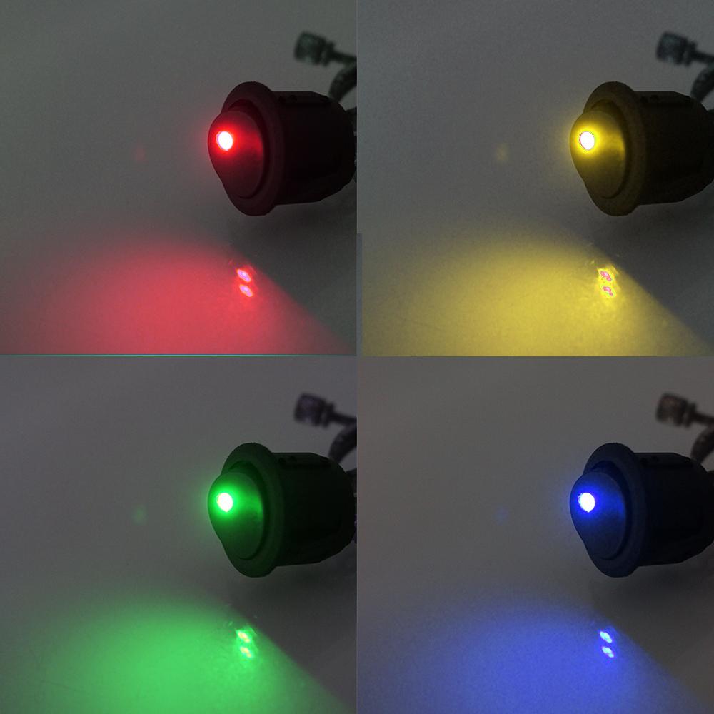 5 Pieces Car Pushbutton Switch 12V ON/OFF Luminescence Toggle Switches Round Rocker Dot Switch LED Light Waterproof