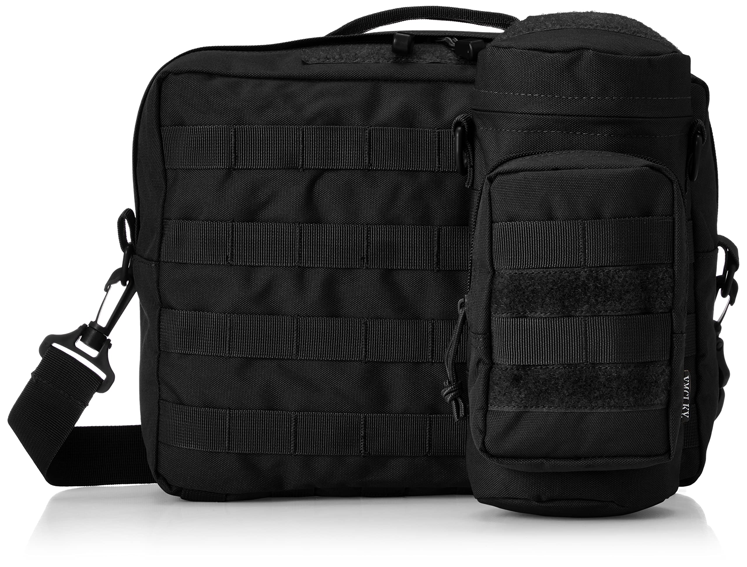 

Molle Military Shoulder Bag with Drink Black F-Style 3-Way Pouch, чорний