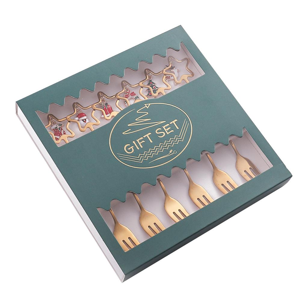 Stainless Steel Christmas Spoon Coffee Spoon Soup Sugar Dessert Teaspoons Fork Kitchen Tableware