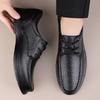 High Quality Male Genuine Leather Casual Shoes Luxury Brand British Style Men's Business Work Office Lace-up Dress Leather Shoes