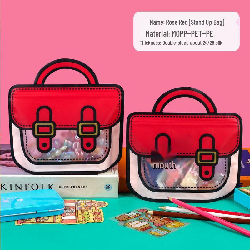Cute Cartoon Book & Snack Gift Bag for Kids - Birthday or Children's Day Sealable Packaging