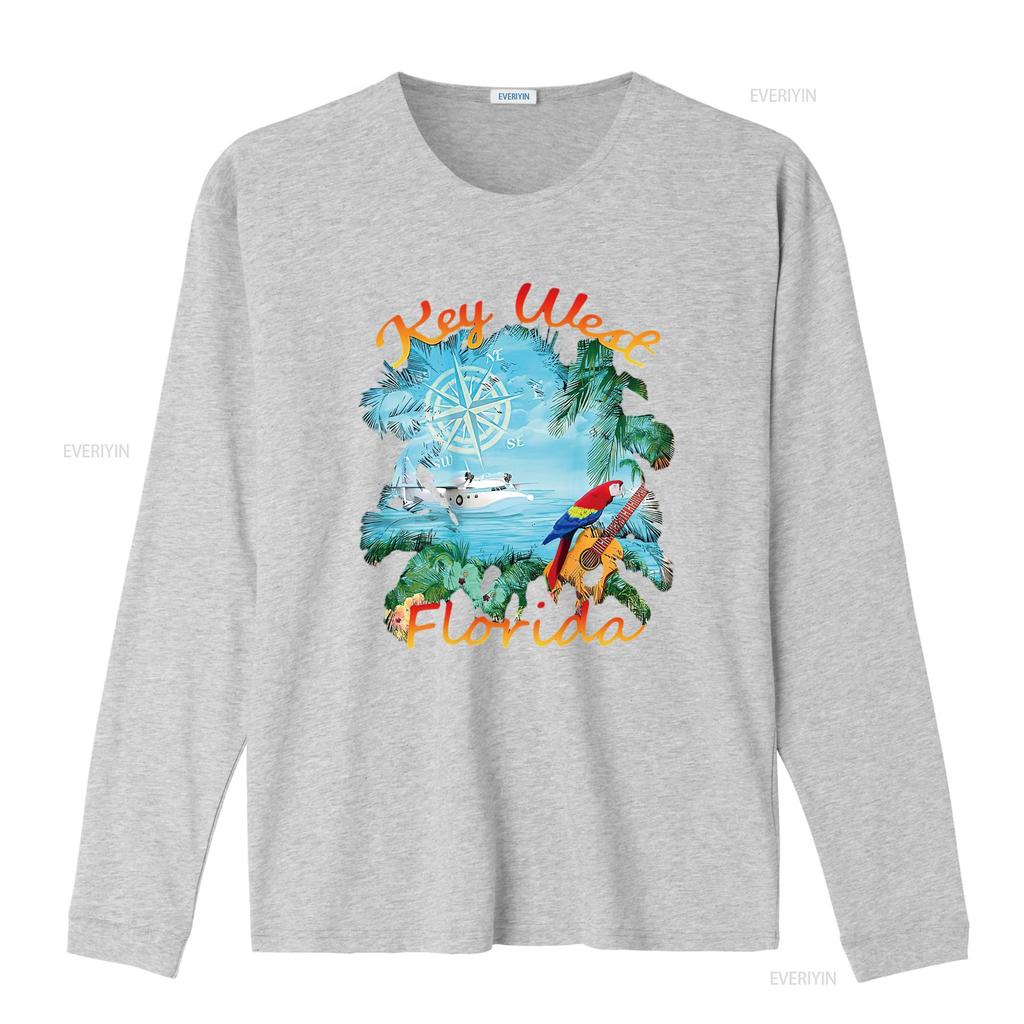 Mens Key West Island Music T Shirt White 2XL vintage Washed Versatile Casual Soft Unisex Comfortable designer clothes graphic