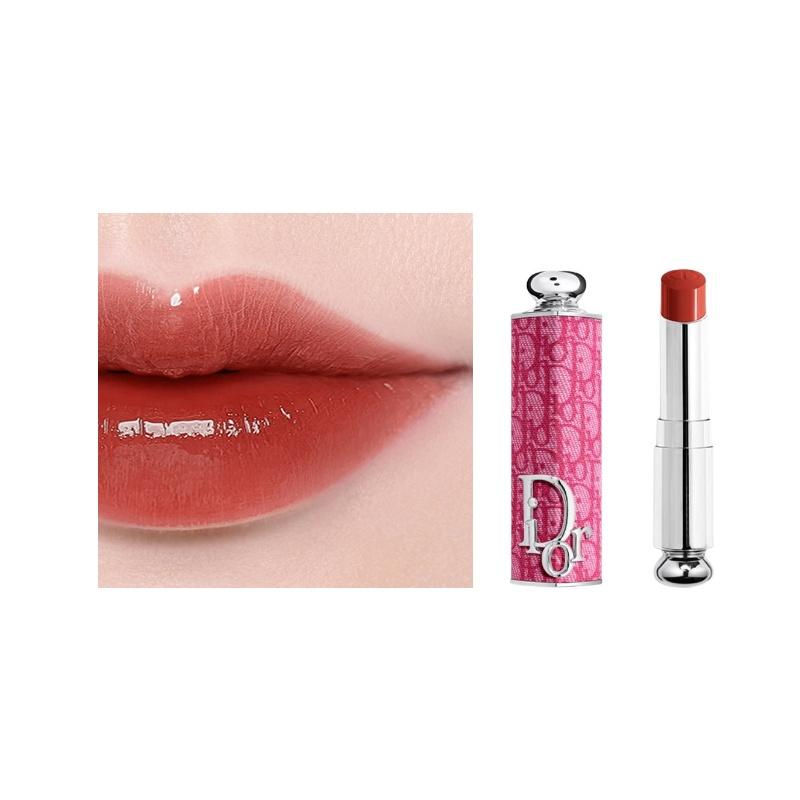DIOR Lipstick Two-piece set: classic rose pink printed lipstick shell + charming lipstick refill #740 SADDLE maple leaf dirty orange красный