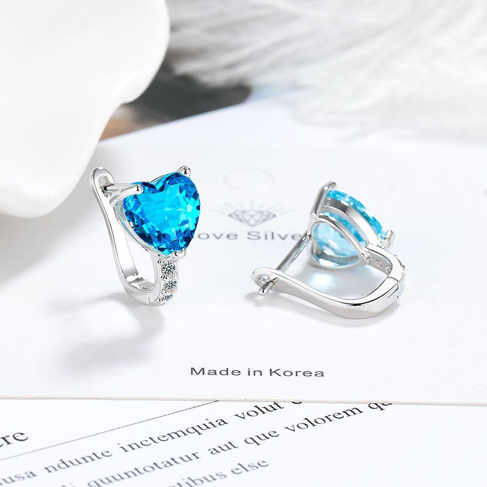 925 Silver Earrings Superior Luxury Multiple Zircon for Women Fashion Jewelry Gifts Wedding Engagement Party Cute