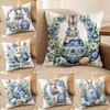 Easter Rabbit Cute Cushion Cover Silky Short Plush Invisible Zipper Dustproof Sofa Pillow Case For Home Decor