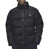 Jordan Flight Heritage Solid Color Stand Collar Zip-Up Casual Down Jacket Men Outerwear Black FB6989-045