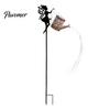 Metal Yard Ornaments for Gift Christmas Solar Santa Kettle Light, Solar-Powered Claus Watering Can Stake Lamp Decorative Stakes with LED String,
