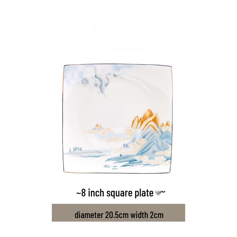 Wuhe Dehua Imperial Scenery Overglaze Ceramic Plate