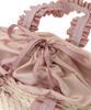 Maison de FLEUR Frill Handle Maize Ribbon Basket Bag In Pink Beige Women's