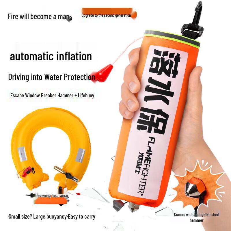 Flame Warrior Emergency Window Breaker & Self-Inflating Life Buoy