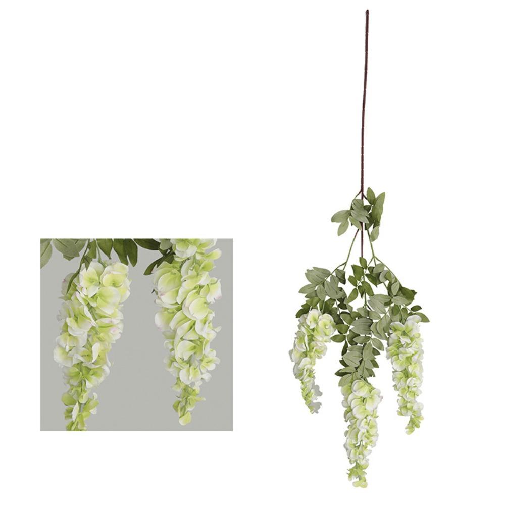 Silk Fabric Artificial Wisteria Branch Shape Fake Flower Vine Wisteria Flower Branch Party Event