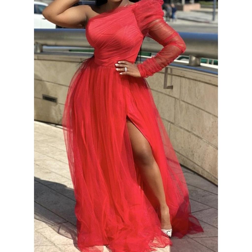 Spring Summer New Women's Plus Size Loose Flare Mesh Dress, Casual Commute European American Style Dress