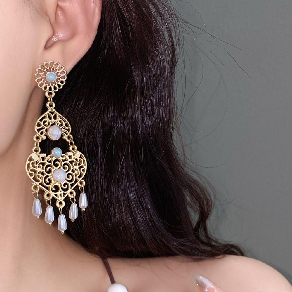 Sweet Oil Drop Flower Ear Studs Baroque Korean Style Earrings Trendy Enamel Flower Earrings  Girls