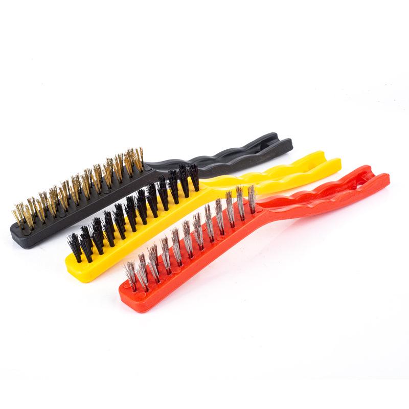 9-Inch Industrial Steel Wire Brush with Plastic Handle for Rust and Stain Removal