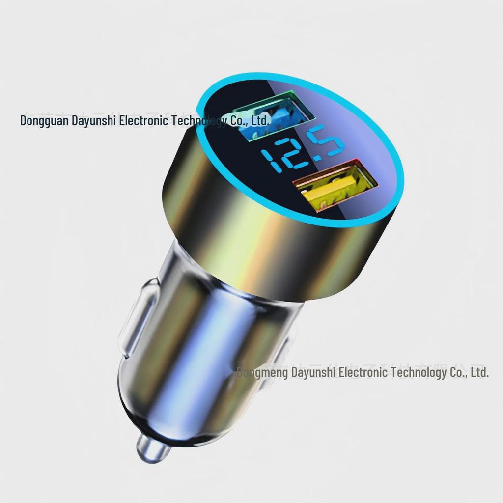 66W Multi-Port Car Charger with Digital Display and Fast Charging for Cigarette Lighter