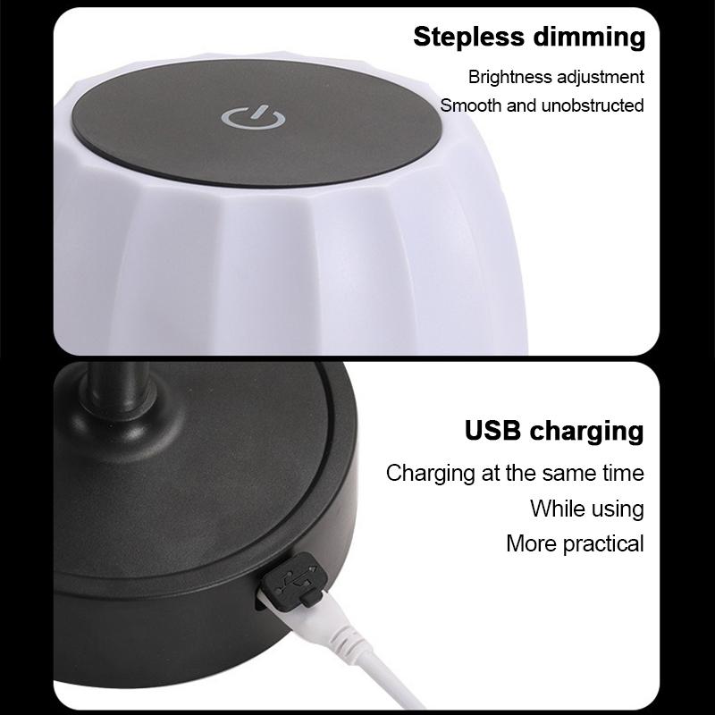 Rechargeable Table Lamp Adjustable Height Portable Wireless Touch Dimmable Desktop Night Light Bedroom Desk Study Reading Lamp