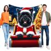 Cute Santa Dog Blanket Cozy Soft Throw for Winter, Perfect for Home Decor, Birthday Gift, Pet Lovers, Christmas Holiday, Lightwe