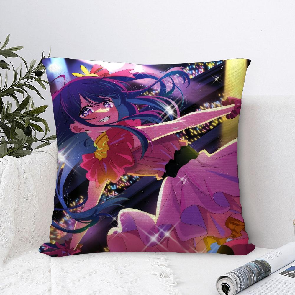 O-Oshi no Ko H-Hoshino Ai Pillow Case Sofa Decorative Home Double-sided Print Plush Square Throw Pillow Covers Cushion Decor