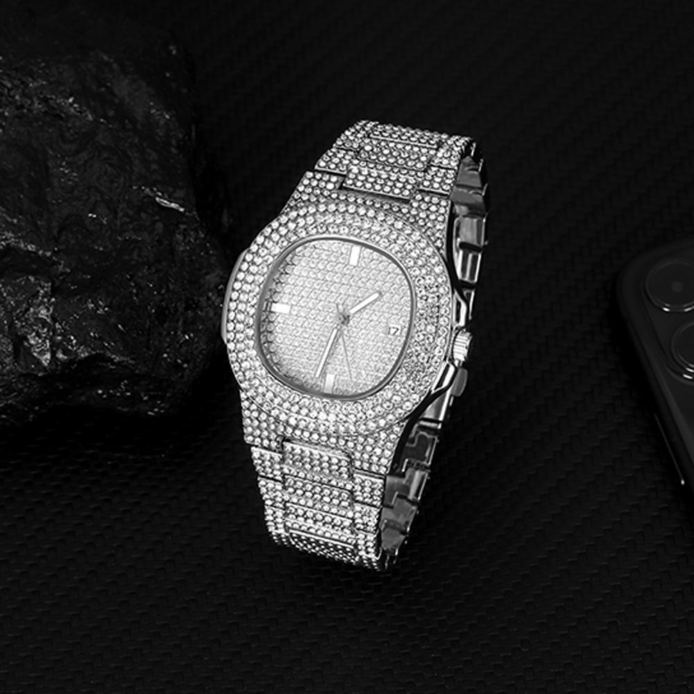 Luxus Hip-Hop-Uhr mit Diamantenbesatz Exquisites Mode-Design für Männer und Frauen Lässiges Party-Geschäftsgeschenk