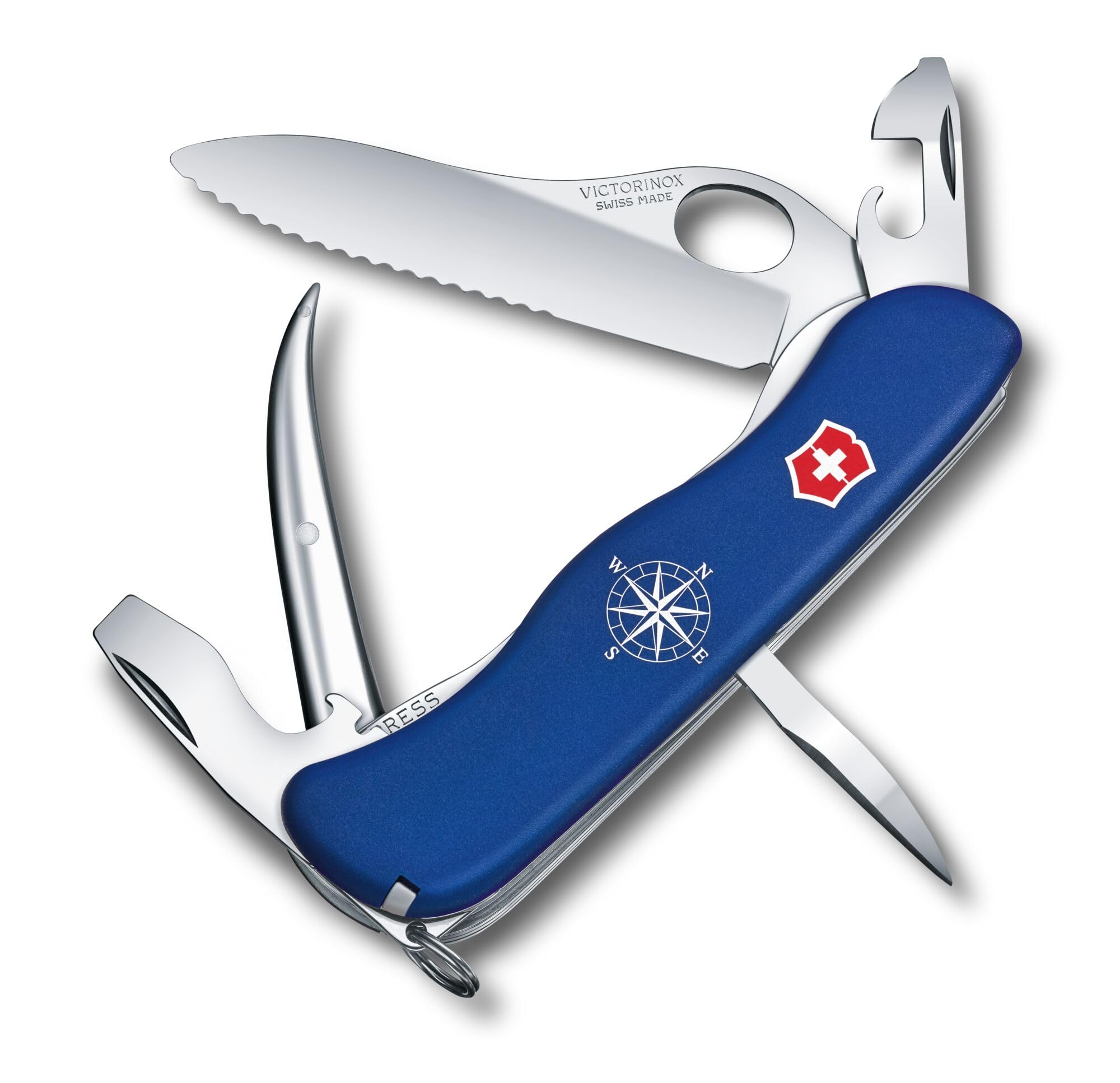 

VICTORINOX Skipper Pro Blue with Shackle and Marlinspikes Swiss-Made 12-Function Multi-Tool Knife, Lanyard, Key, (0.8503.2MW) синий