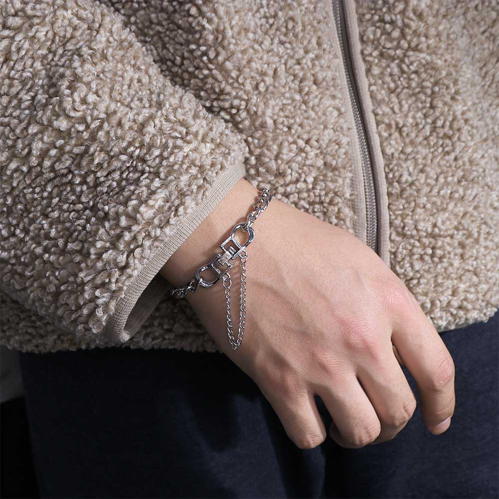 Hip Hop Personality Thick Chain Women Zinc Zinc Alloy Korean Hand Chain Jewelry Accessories Men Bracelet