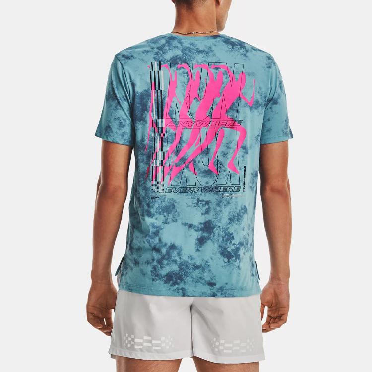 Under Armour Running Short Sleeve T-Shirt Men Tops Calm-Water-Blue 1377852-400