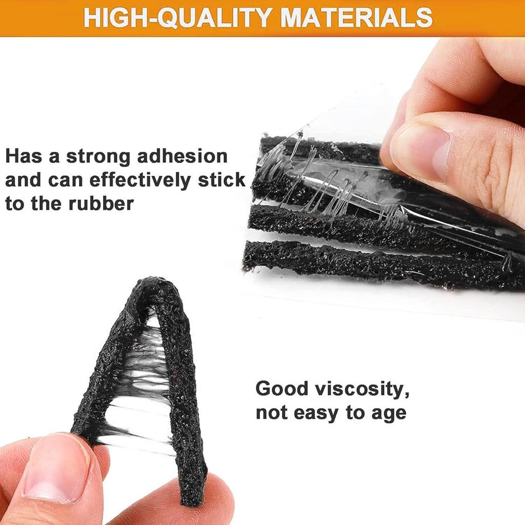 Universal Tubeless Tyre Puncture Kit | (Strip-Based) | Flat Tyre Repair Tool for Cars, Bikes, Trucks, Autos | Easy To Use | Emergency Tire Kit