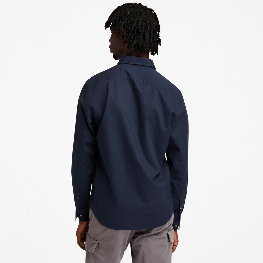 [Timberland] Long-Sleeve Washed Poplin Shirt for Men TB0A2ERT4331 Dark Sapphire L
