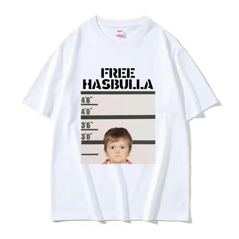 Funny Hasbulla Meme Pattern Tshirt For Unisex Fashionable And Casual Oversized Tshirt Short Sleeved Tshirt Street Wear