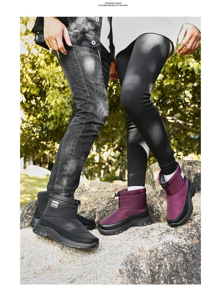 Women's Thick Sole Cotton Boots: High-top, Velvet-lined, Warm Snow Boots