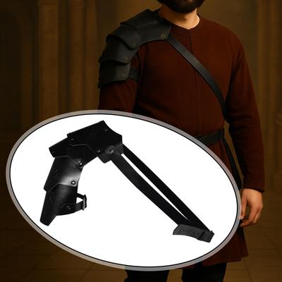 Armadura de Hombro Medieval Cinturón Ajustable Fiesta Cosplay Guardia de Cuero PU