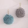 Japanese Microfiber Chenille Hanging Hand Towel Ball - Cute, Absorbent, Round Towel for Kitchen and Bathroom Use