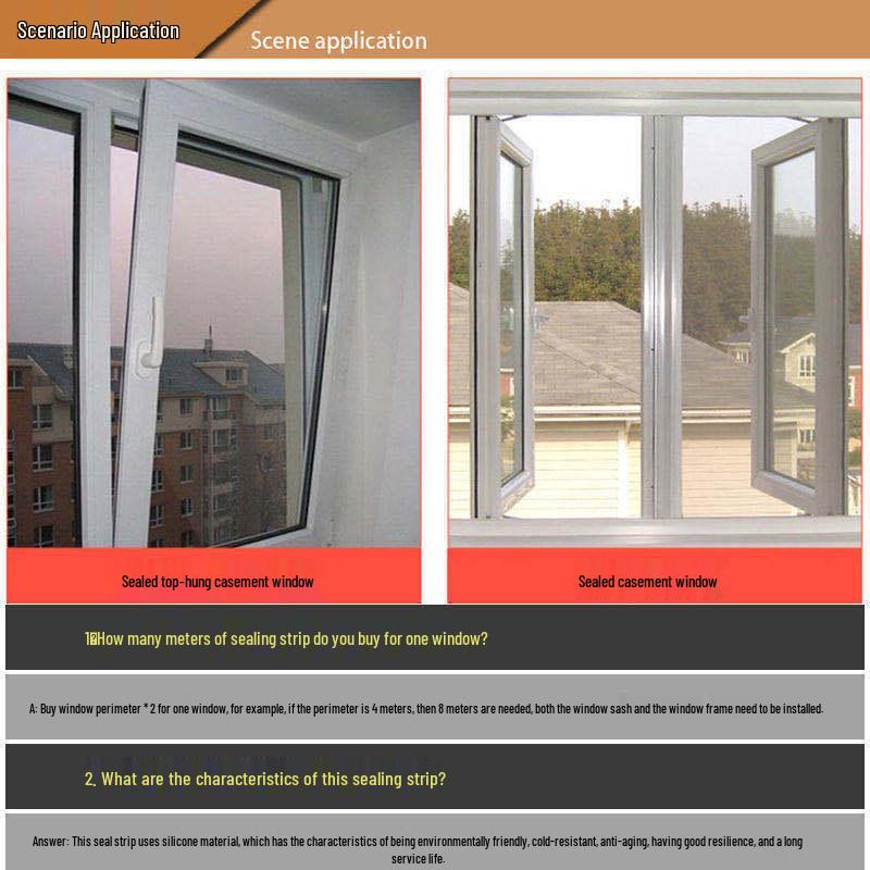 Těsnící lišta na okno a dveřní rám z UPVC: Silikonová guma ve tvaru O, zvukotěsná, pro vnitřní/venkovní použití