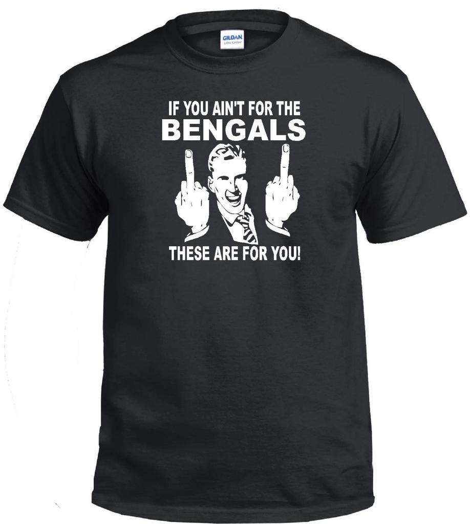 BENGALS FAN "FLIP THE BIRD" FOOTBALL BLACK T-shirt JERSEY