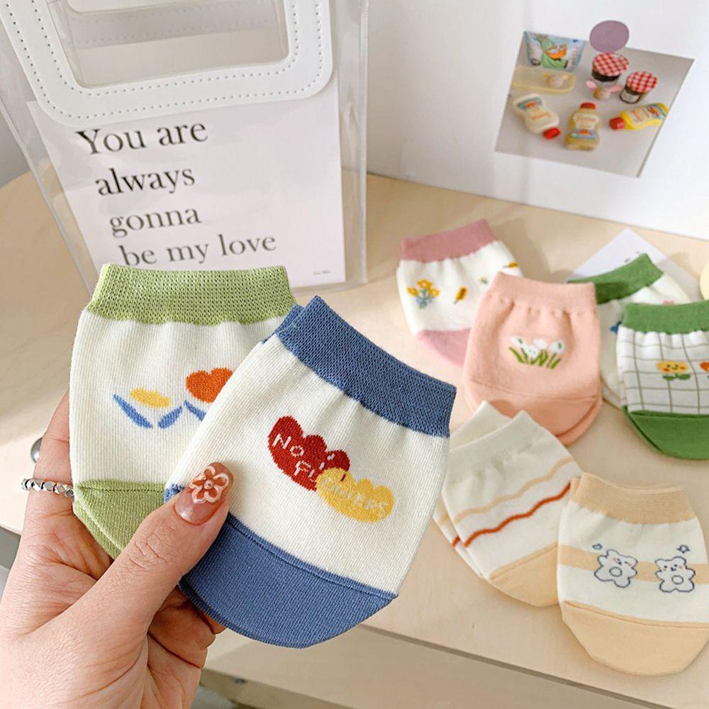 

Breathable Invisible Bear Summer Half Palm Korean Style Socks Women Socks Cotton Forefoot Socks