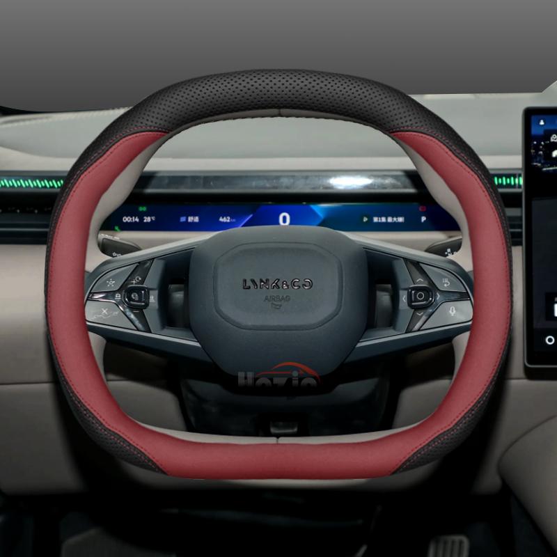 Leather Car Steering Wheel Cover for Lynk Co 02 Z20 2025 Accessories бордовый