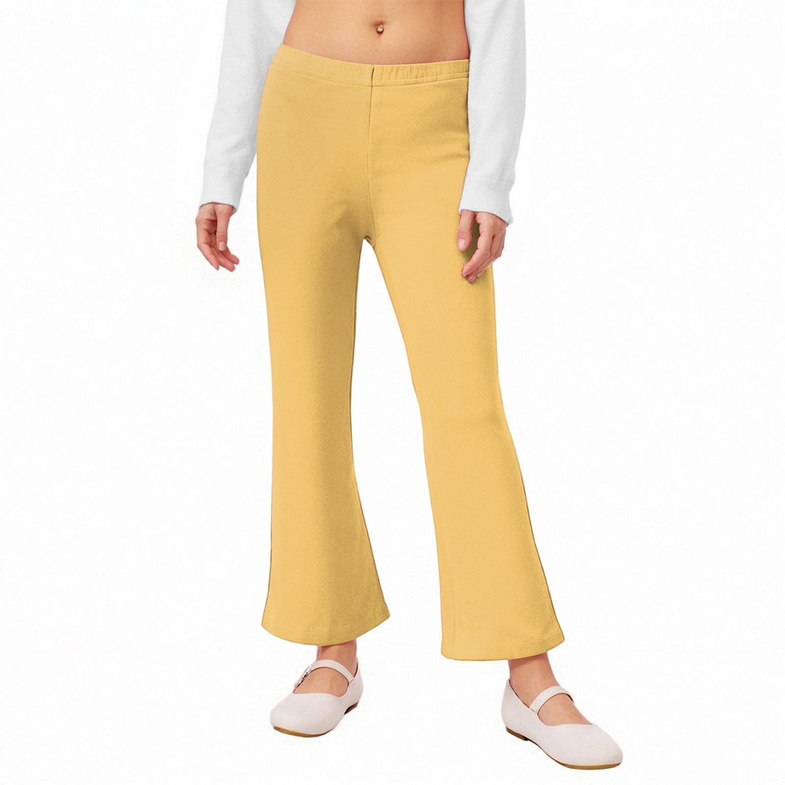 

Расклешенные леггинсы для девочек - Брюки-клеш с принтом 160 жёлтый