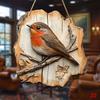 Fågelprydnad 2D Träfågel Hängande Skylt Rustik Dekorativ Väggplatta för Gårdshus Veranda Trädgård Väggdekoration