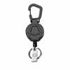 Alloy Retractable Key Reel Black Wire Rope Holder Portable Carabiner Clip  Outdoor Backpack Use