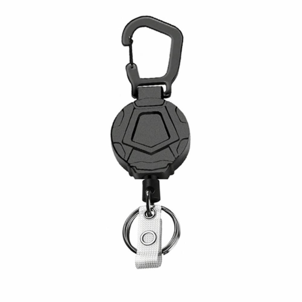 Plastic Retractable Key Reel Black Anti-theft Reel Portable Carabiner Clip  Outdoor Backpack Use D