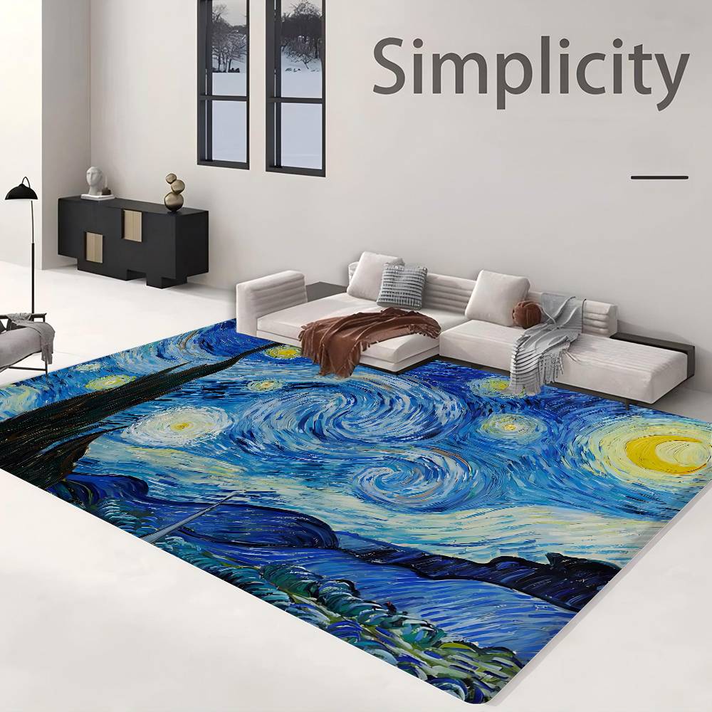 World Famous Painting Art Category Floor Mat Retro Multiple Choice Living Room Kitchen Rug Non-Slip Modern Home Decor