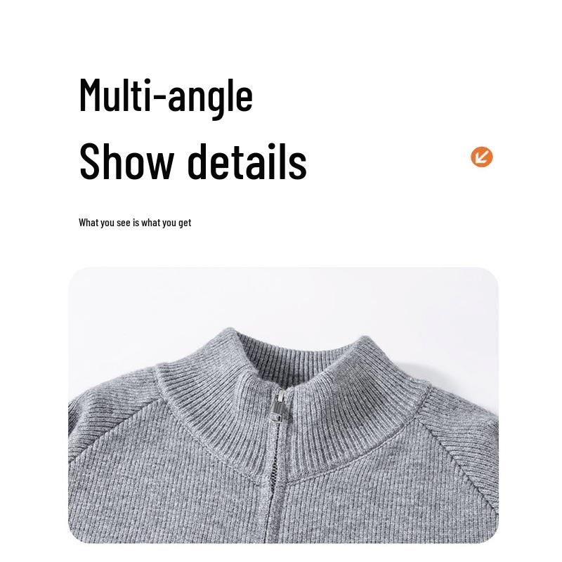 Pierre Cardin Men's Stand Collar Zipper Knit Cardigan