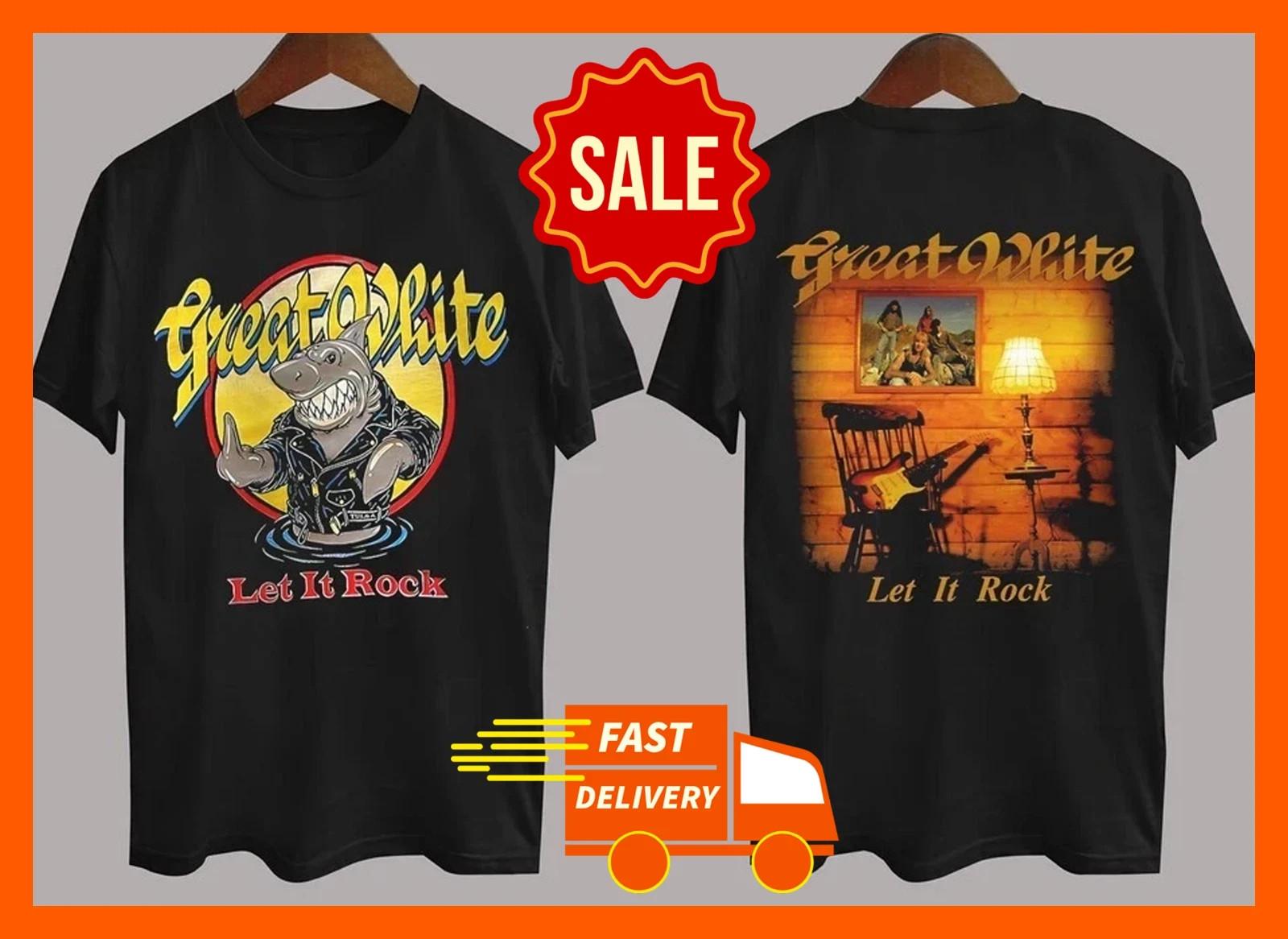 Let It Rock By Great White Band T-Shirt Cotton 2 Sides XXXXL